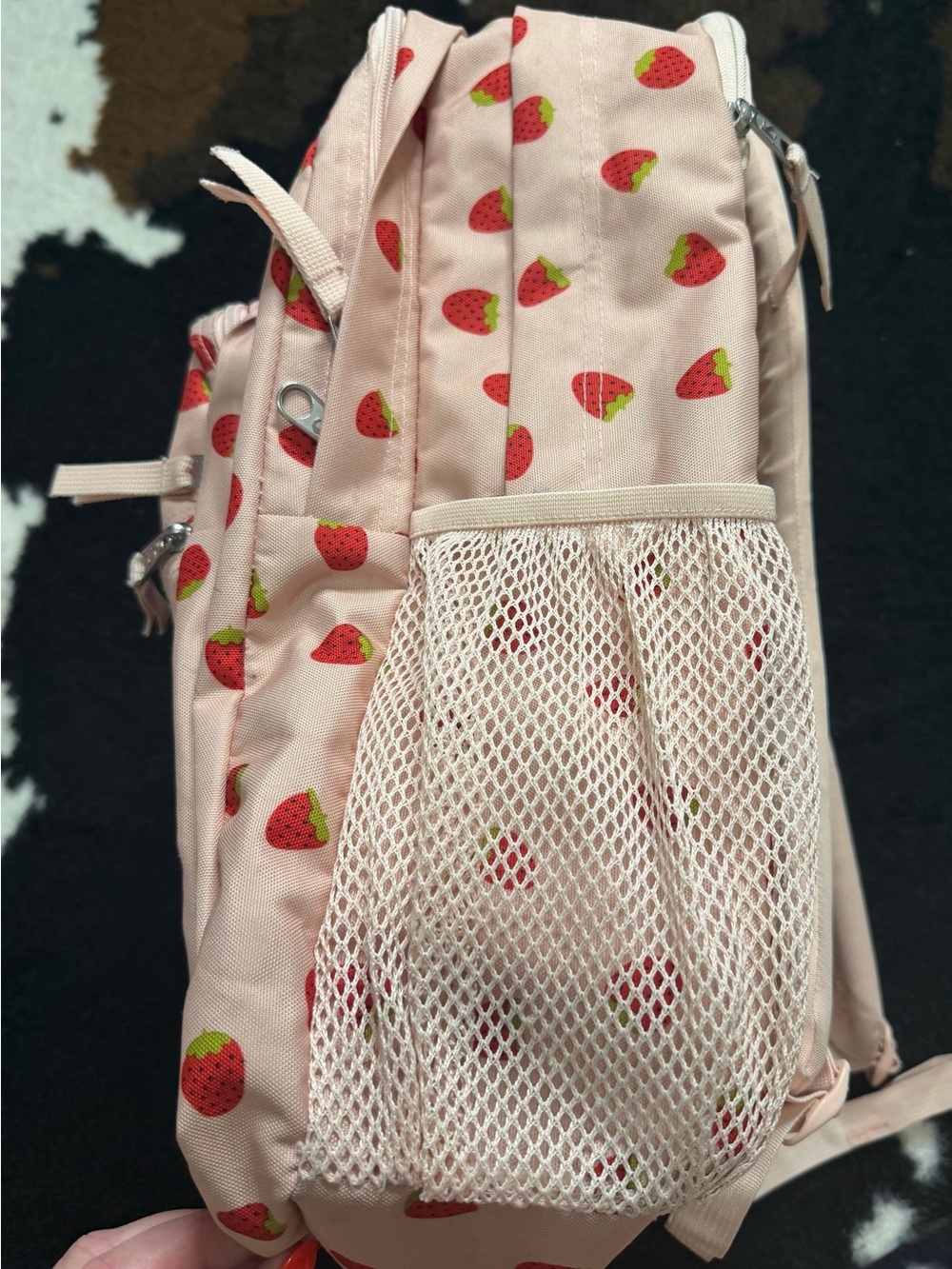 JanSport Pink Strawberry Print Backpack School Bag Cute - Picture 5 of 14
